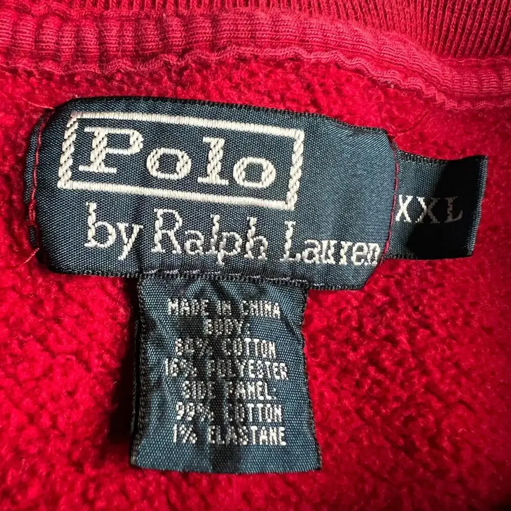 Vintage Polo Ralph Lauren Red Crewneck Sweatshirt Pullover Men’s XXL - Picture 4 of 6